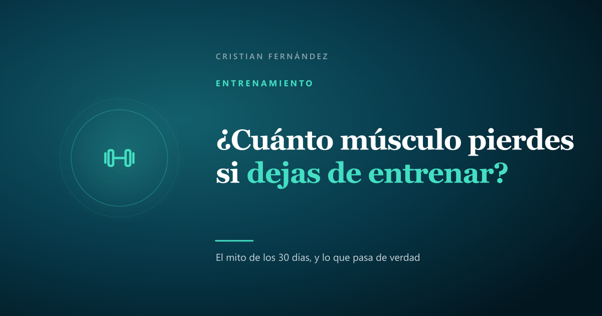 Pesa sobre fondo oscuro, ilustrando la pérdida de masa muscular al dejar de entrenar