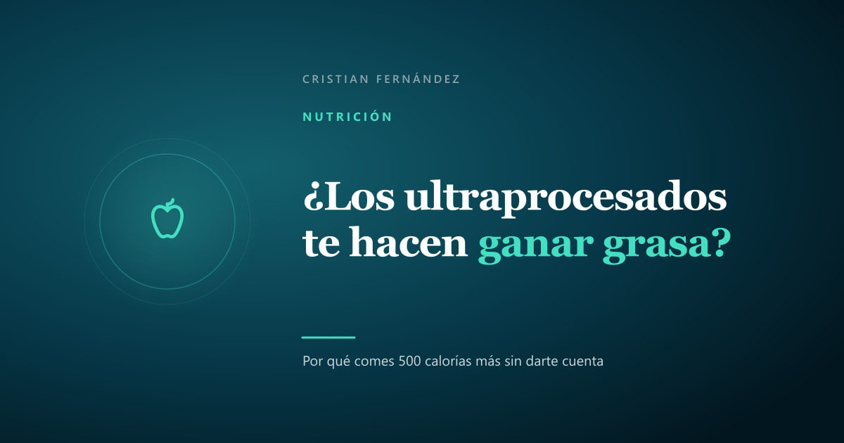 Icono de nutrición sobre fondo oscuro, ilustrando un artículo sobre si los ultraprocesados hacen ganar grasa
