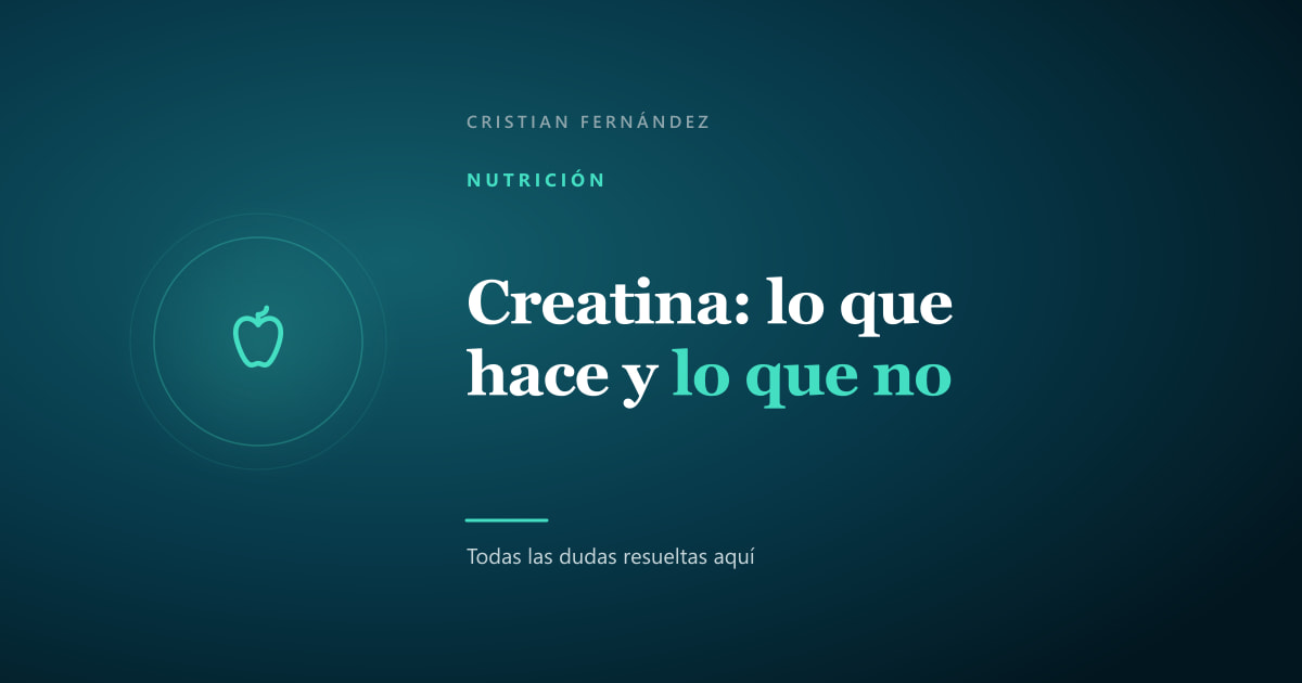 Icono de nutrición sobre fondo oscuro, ilustrando un artículo sobre qué hace y qué no hace la creatina