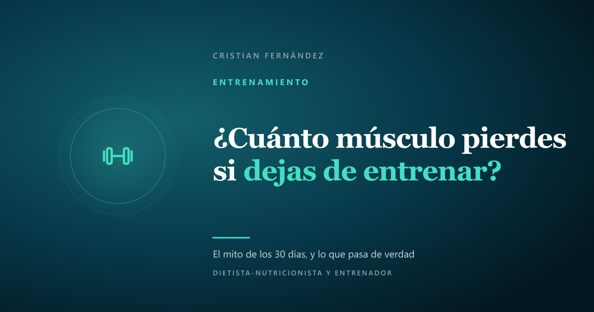 Pesa sobre fondo oscuro, ilustrando la pérdida de masa muscular al dejar de entrenar